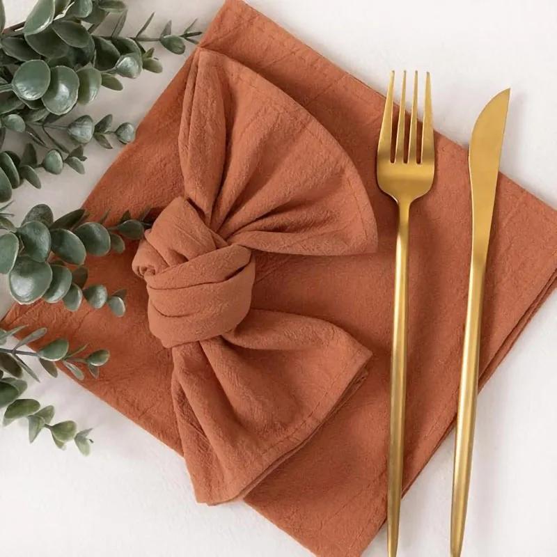 10PCS 30X45CM 100% Cotton Cloth Napkins  Napkin Reusable Weddings Party Baby Shower Christmas Table Decor Retro Napkins Reusable