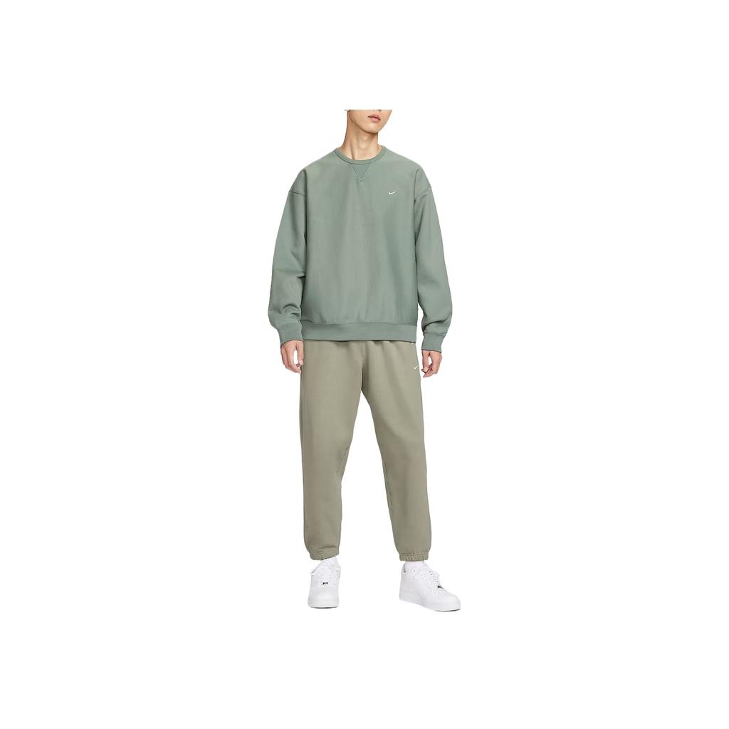 Nike Solo Swoosh Solid Color Skin-Friendly Drop Shoulder Pullover Crewneck Sweatshirt Men Sweatshirt HV1087-364