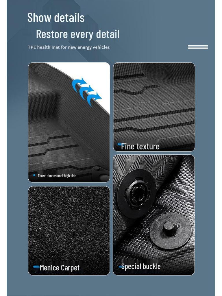 Eco-friendly TPE Floor Mats for Land Rover Discovery Sport (2018-2025), Including Trunk and Backrest Pads.