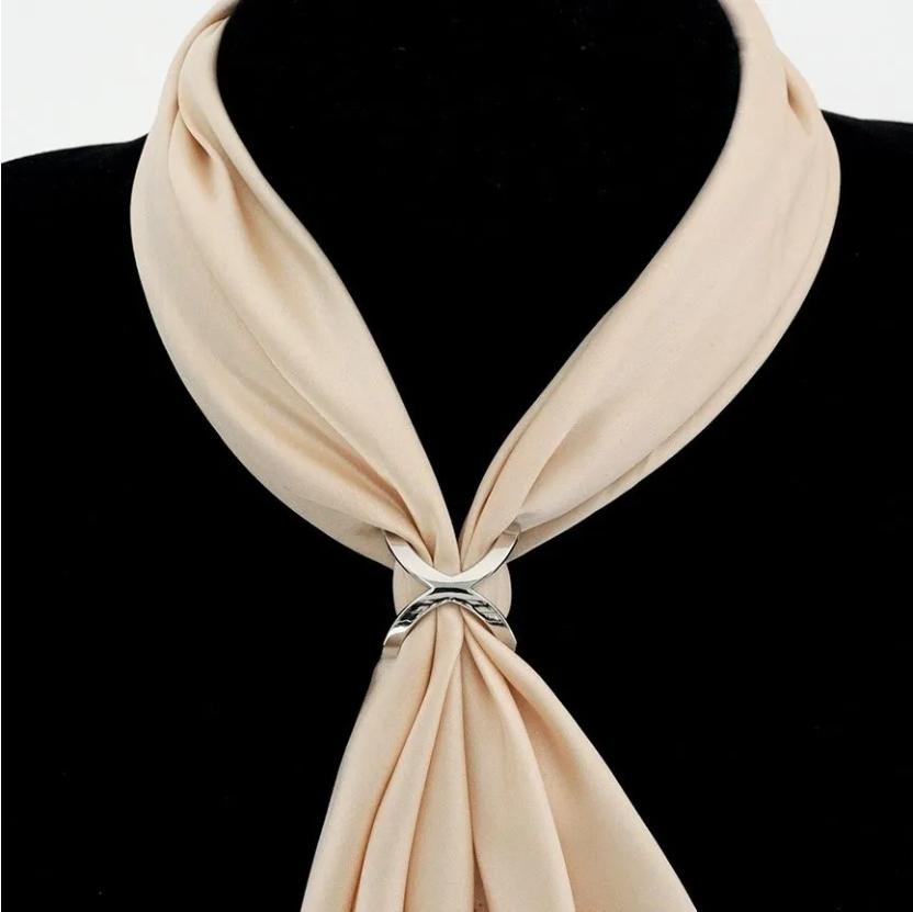 Cross-shaped Silk Scarf Buckle, Hem Knot Buckle