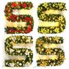 9FT Christmas Garland with Lights - Pre-Lit Artificial Green Christmas Garland for Stair Railings Mantle Decorations with Red Flowers, Berry Clusters