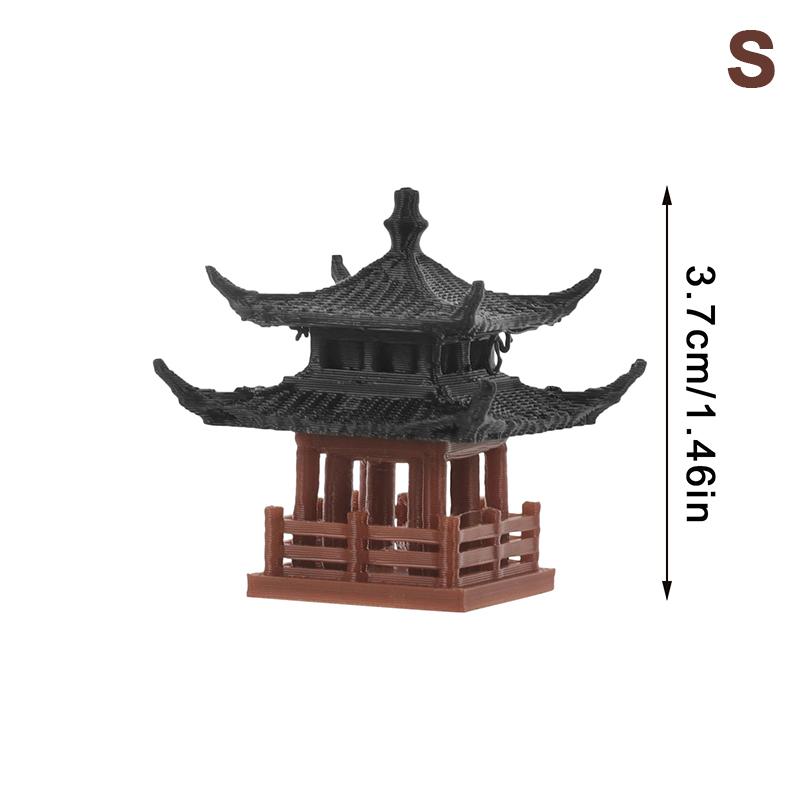 Mini Pagoda Socha Víla Zahrada Dekor Model Starověké Budovy Japonský Pavilon Dekorace Zenová Zahrada Akvárium Bonsaj Dekor