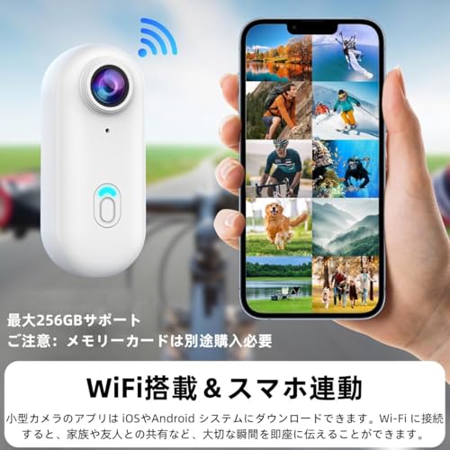 HUAJUN Sports Camera, Ultra-Compact, Waterproof, 120° Wide Angle, HD Quality, Loop Recording, Action Camera with Compact Case, 30m Waterproof, for Pho