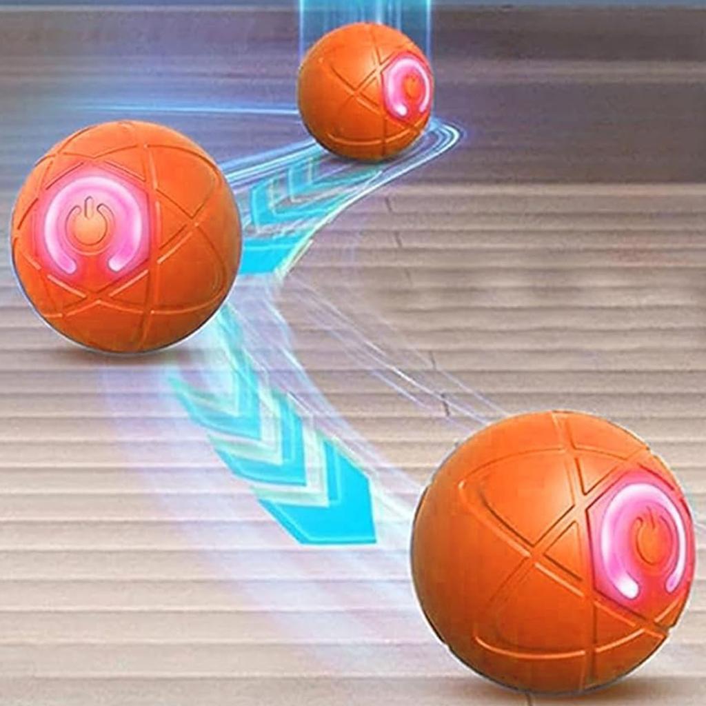 5.2cm Dog Toy Ball Automatic Moving Bouncing Rolling Ball USB Charging Rolling Smart Puppy Interactive Dog Chew Toy Ball