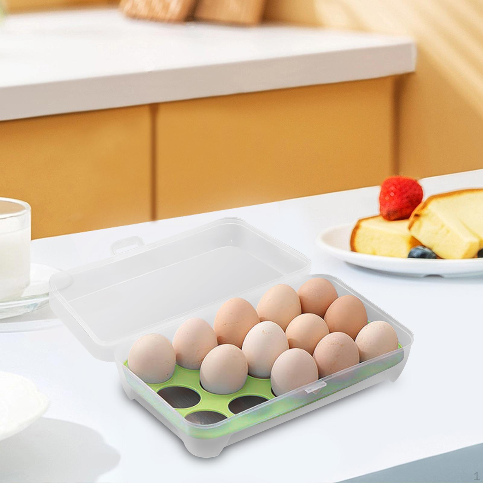 

Лоток для яиц, 15 ячеек, многоразовая коробка для овощей с крышкой, подставка для тарелок для кладовых инструментов зелёный