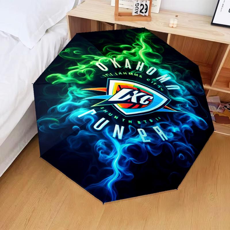 Thunder Basketball Team Umbrella Folding umbrella, automatic umbrella 8-Frame for Travel, camping Use Gift for Halloween Christmas