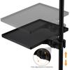 Black Plastic Mic Stand Clamp Tray Holder for Stage Live Streaming Concert Performance Clamp-on Rack Accessory