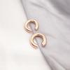Minimalist Asymmetrical Double Circle C-Shaped Metal Ear Cuff Jewelry