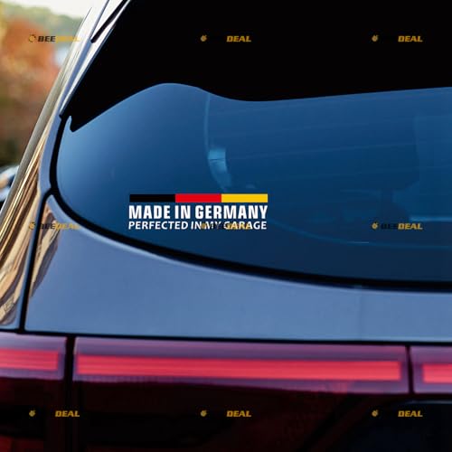 

6 White + German Flag Color Made in Germany Garage Perfection Decal Sticker