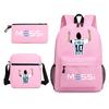 Football Star Themed Backpack Children Student Bookbag Shoulder Bag Pencil Case Large Capacity