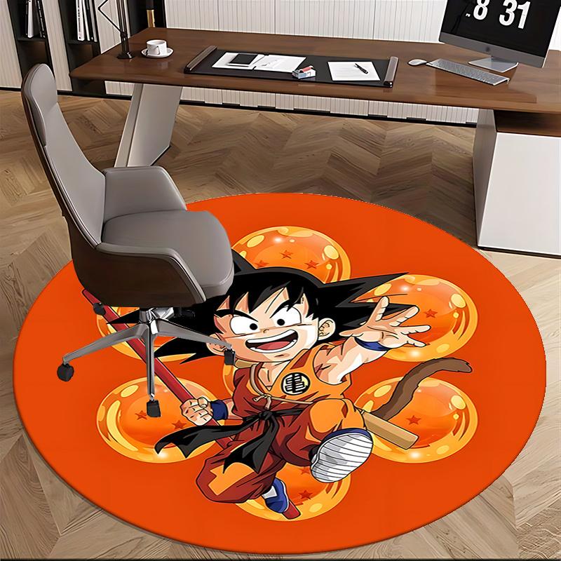 Dragon Ball Z Goku Chair Mat Round Carpet - Anime Decor for Home Office Living Room Bedroom Gift0483b