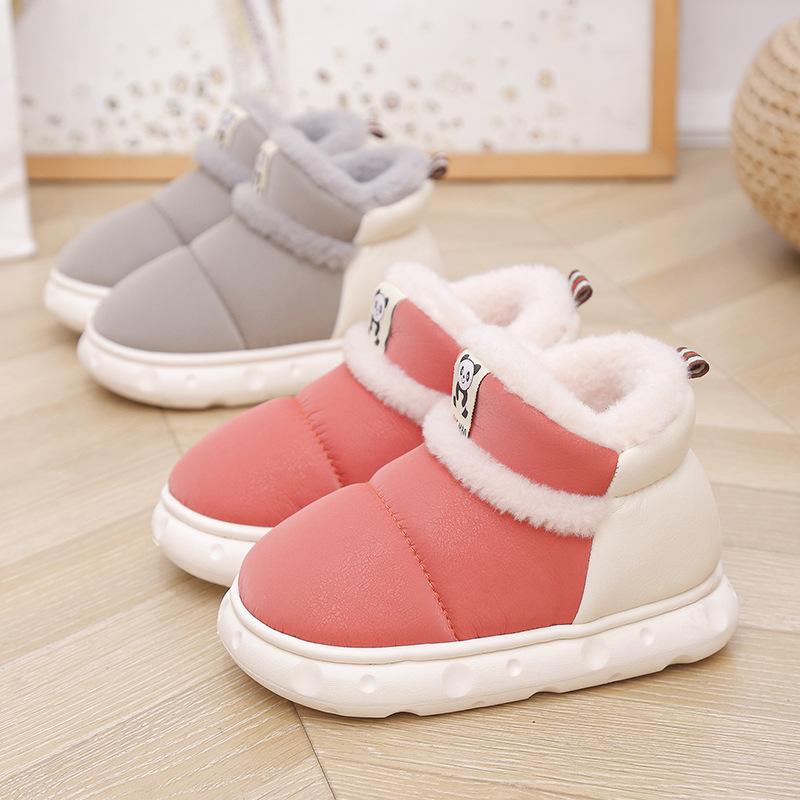 Winter children's cotton slippers bag heel indoor home shoes platform new boys fluffy shoes velvet girls baby shoes