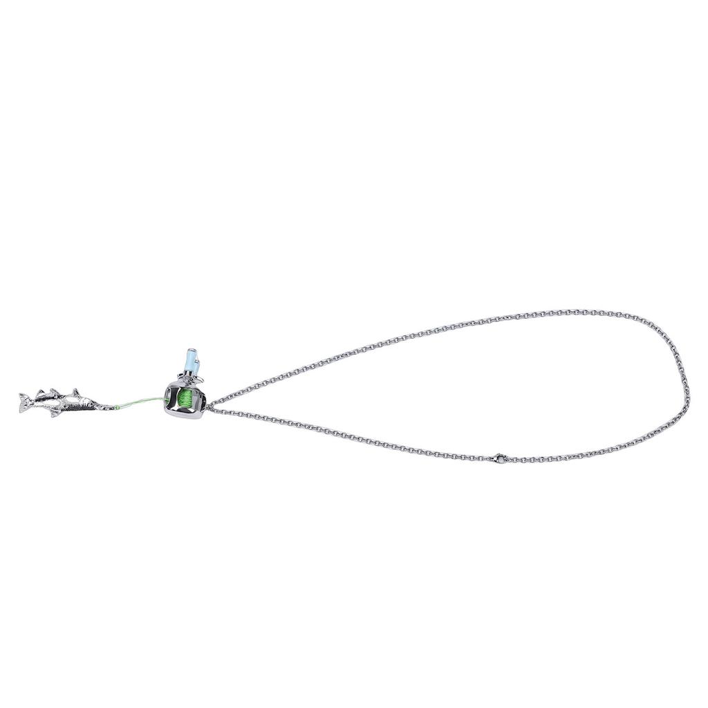   Fishing Reel Necklace   Reel Pendant Necklace with Rotating Handle for Backpack Collectibles