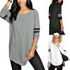 Premium Quality Stripe Trim Baseball Jersey Tops For Women In Versatile Colors