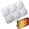 6/8/12 Cells Baking Cake Molds Little Bear Shape Food-Grade Silicone Chocolate Mold Reusable Heat-Resistant Pudding Mould