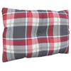 2 Piece Pallet Cushions Red Checkered Pattern Fabric