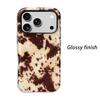 Wild Classic Western Country Brown Cowhide Faux Fur Pattern Film Aesthetic Protective Shockproof Bumper Phone Cover For iPhone 14 15 16 Pro Max Plus