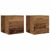 Wall Mounted TV Cabinets Set of 2 Rustic Wood Look 30.5 x 30 x 30 cm