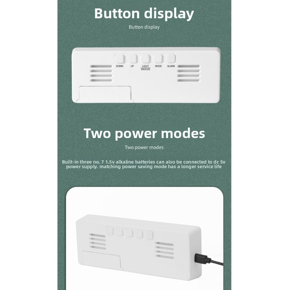 Multi-functional LED Alarm Clock Dual Snooze Voice Control Electronic Clock Large Letter Temperature Display Digital Alarm Clock