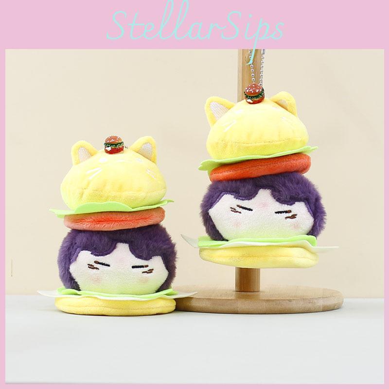 Soft And Cuddly Hamburger Plush Keychain 15cm Creative Bag Hanging Ornament