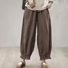 Women's Literary and Artistic Fashion Stitching Linen Carrot Pants All-match Western Style Lantern Casual Pants