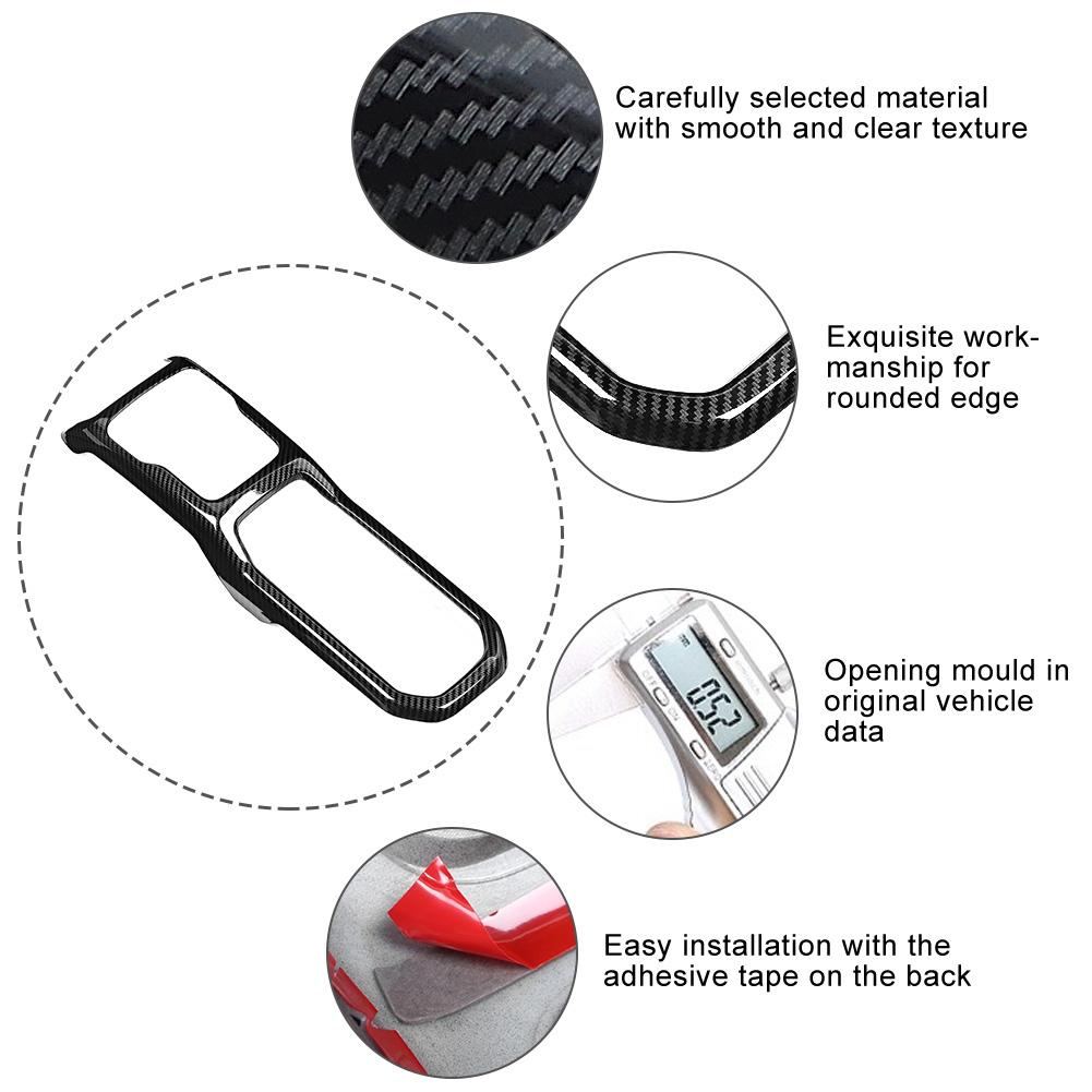 Dekorleiste Abdeckung Rahmen für Schalthebel im Carbonfaser-Stil passend für Jeep Wrangler JL 2018