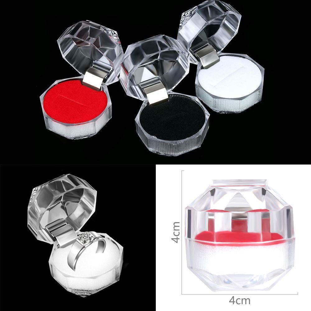 

Beautiful Transparent Crystal Display Case Jewelry Box Earring Storage Ring Organizer