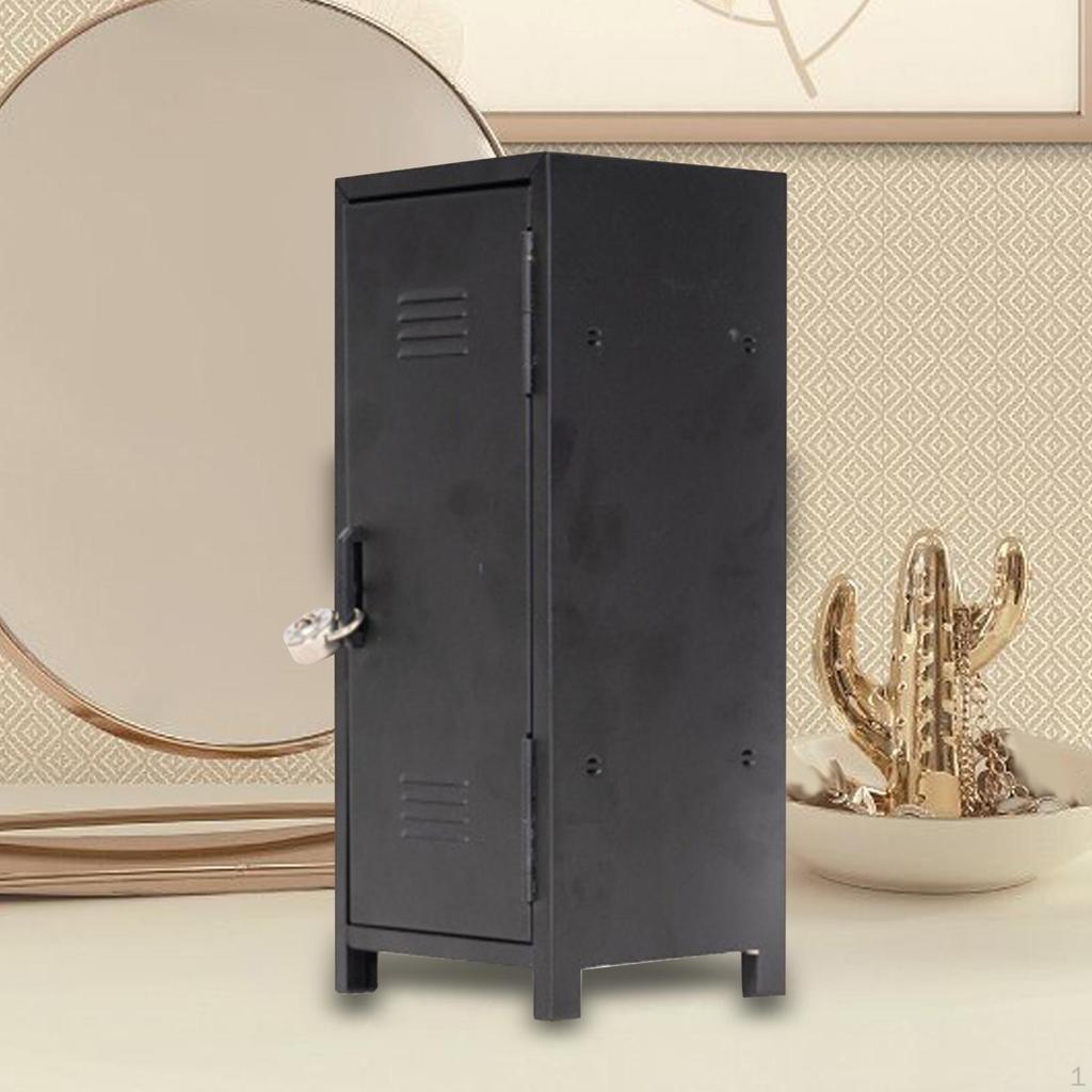 Compact Metal Cabinet Sturdy Design with Two Compartments And Lock Perfect for Collectibles