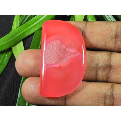 26X45X6MM Druzy Agate Fancy Healing Crytsal Cabochon Loose Gemstone 67Cts. SK-4162
