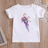 2025 New Kawaii Heart Balloon T-shirts Girls Summer Kids Clothes Girls Tops White Short Sleeve Graphic T Shirts