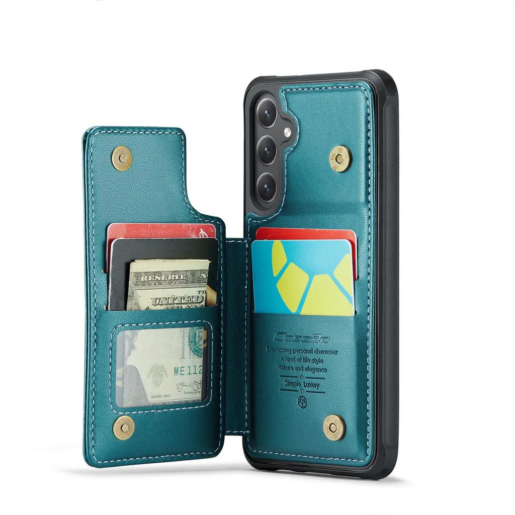 For Samsung Galaxy S23 S22 S21 S20 Ultra Wallet Case with Card Holder&RFID Blocking PU Leather Kickstand Magnetic Clasp Case