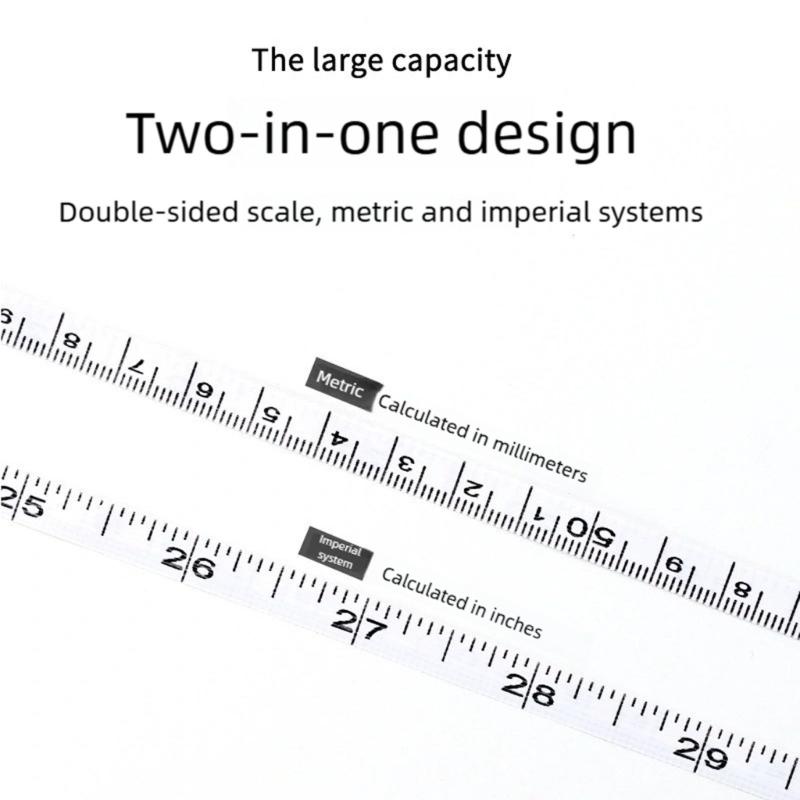 Automatic Lock Flexible Measuring Tape 2 Meter 2 Sided Inches Centimeters Lightweight Body Size Tool Easy 1 Button Retract