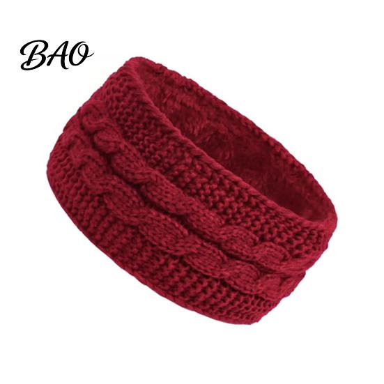 Fashionable Twist Knit Head Wrap Winter Headbands for Women, Thickened Knitted Ear Warmers, Cold Warm Protection Weather Fleece Lined Hairband Outdoor