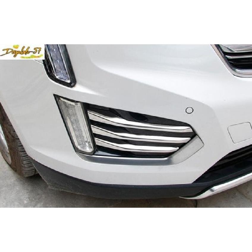 Chrome Steel Front Fog Light Lamp Strip Trim 6PCS Fit For Cadillac XT5 2017-
