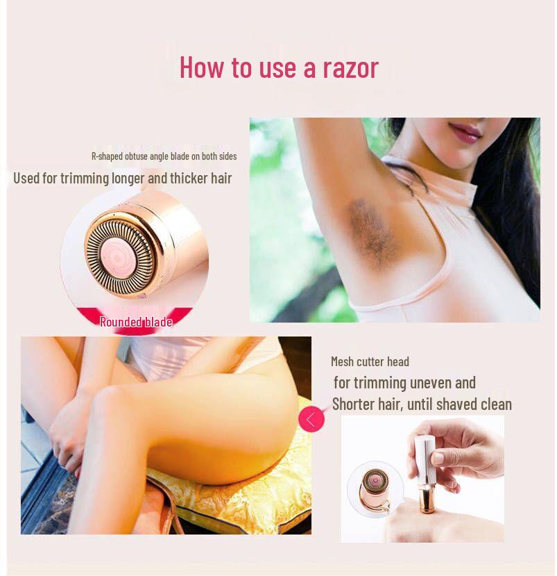 Electric Lipstick Shaver & Eyebrow Trimmer for Women - Multi-Use Personal Grooming Tool