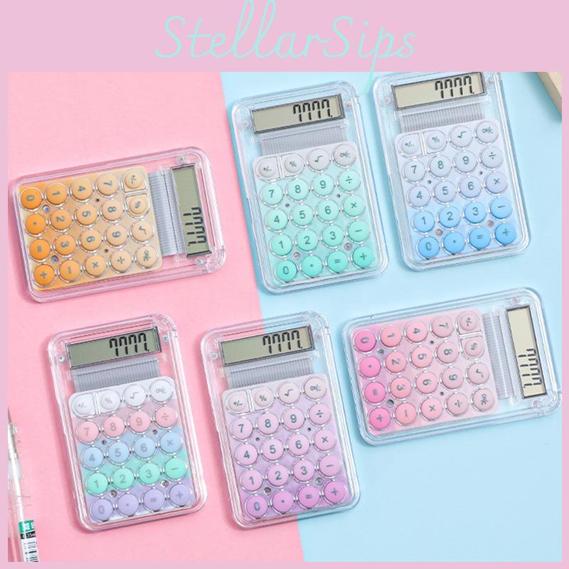 Attractive Mini Calculator High-performance Transparent Design Portable For School And Business Use