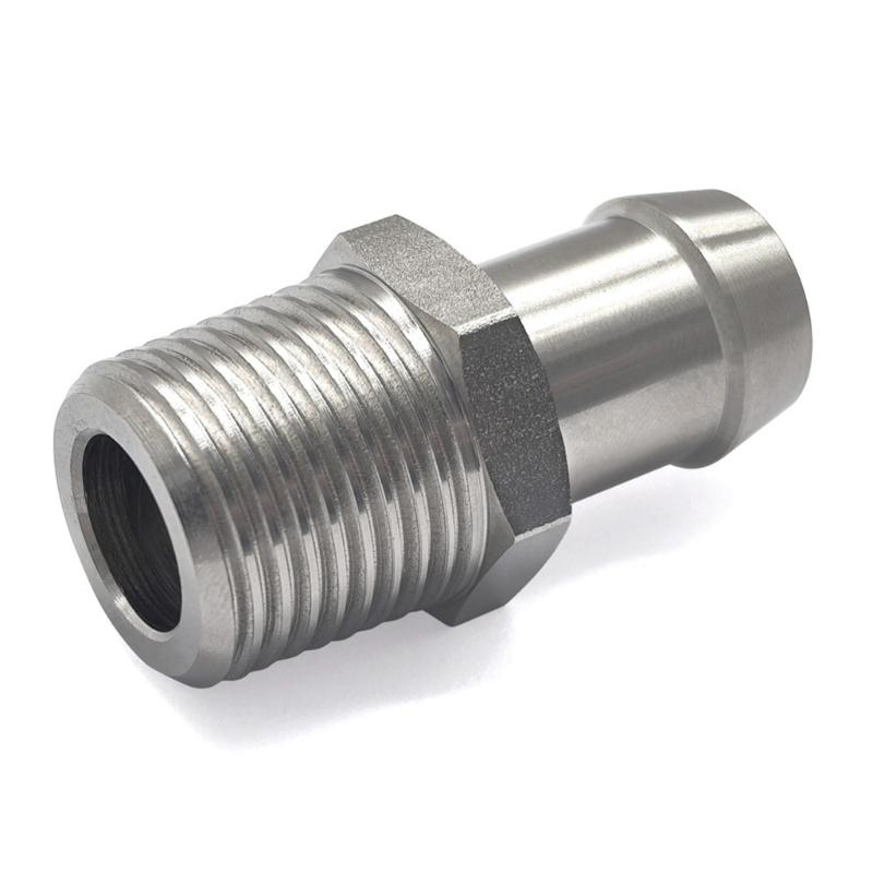 1/2in NPT 5/8in Barb Automotive Hose Barb Fitting Metal Threaded End and Hose Connection, Replacement Part for Cooling System Hose Repair Tasks In