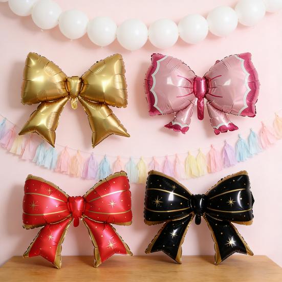 29 Inch Giant Bow Balloon Large Aluminum Foil Balloons for Birthday Party Bachelorette Bridal Engagement Wedding Anniversary Supplies
