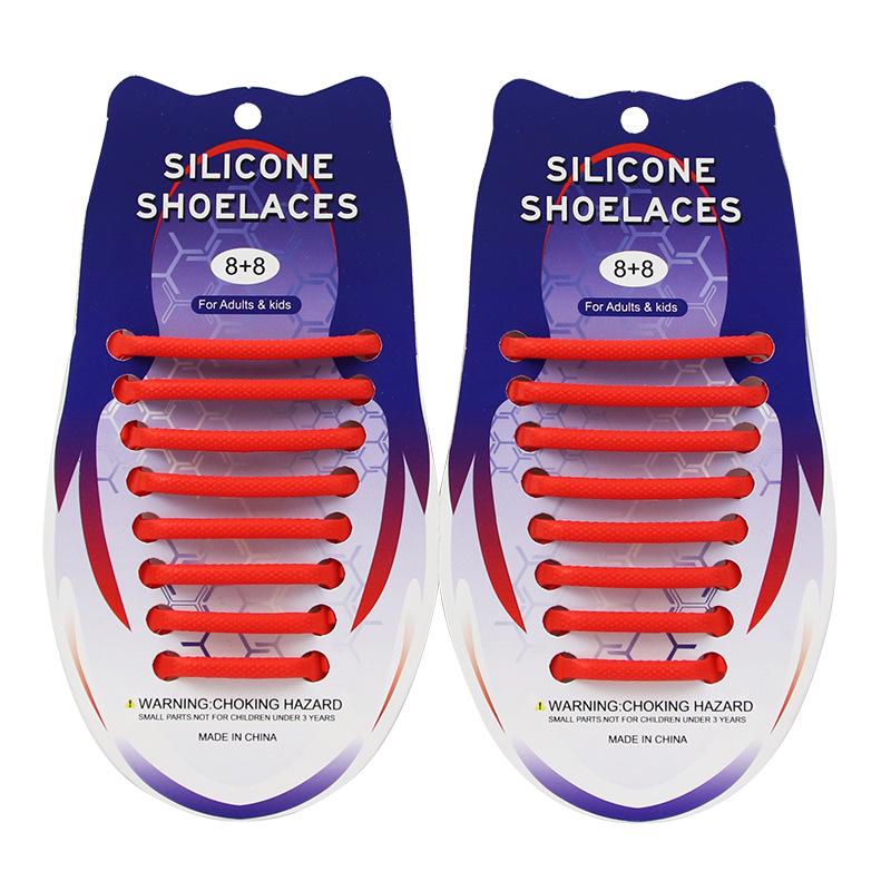 16Pcs Round Silicone Shoelaces without ties No Tie Shoe laces Elastic Laces Sneakers Kids Adult Rubber Quick Shoelace for Shoes