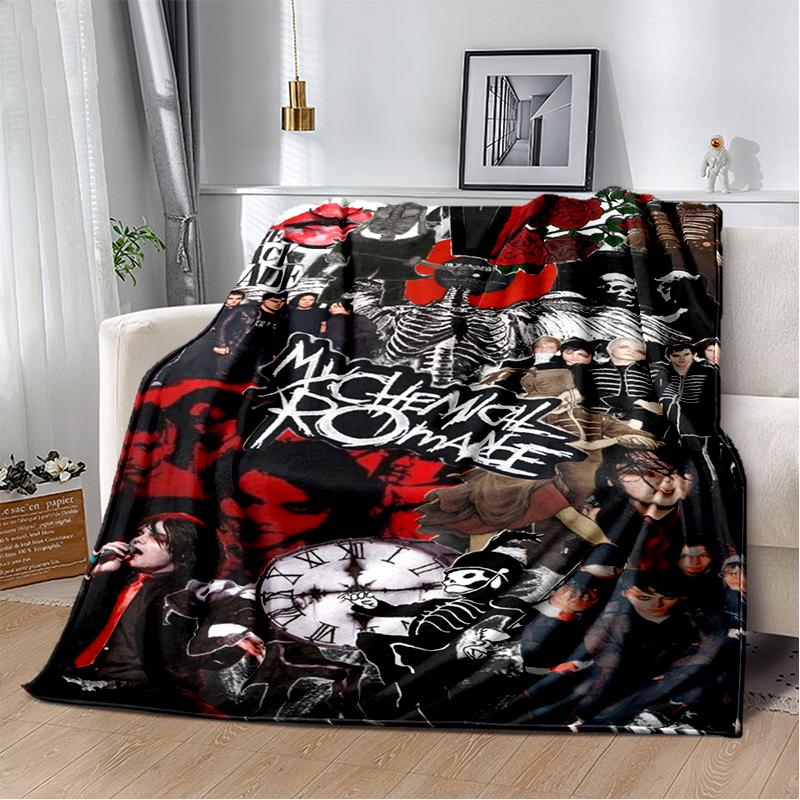 3D My Chemical Romance Band Gerard Way Soft Plush Blanket,Flannel Blanket Throw Blanket for Living Room Bedroom Bed Sofa Cover