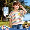 Disney Pinocchio Boys' Rainbow Stripe Short Sleeve T-Shirt