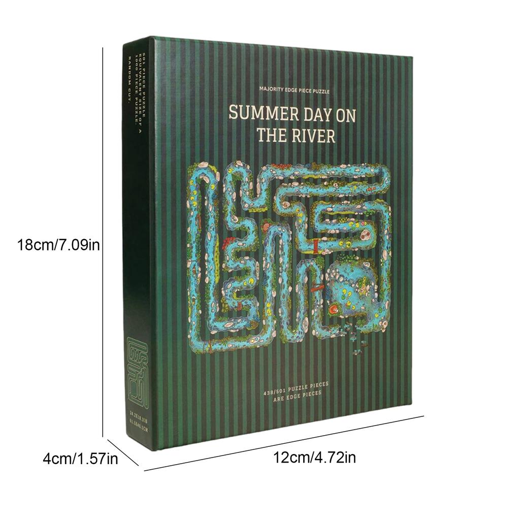 501 Piece Summer Day on The River Edge Puzzle Kit High Difficulty Artwork Jigsaw Puzzle for Adults Family Gift Home Decoration