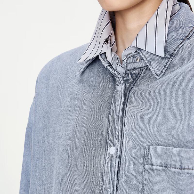 JNBY 2024 Autumn Collared Padded Long-Sleeve Shirt Jacket