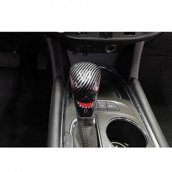 2Pcs For Chevrolet Equinox -2024 Carbon Fiber ABS Gear Shift Knob Cover Trim