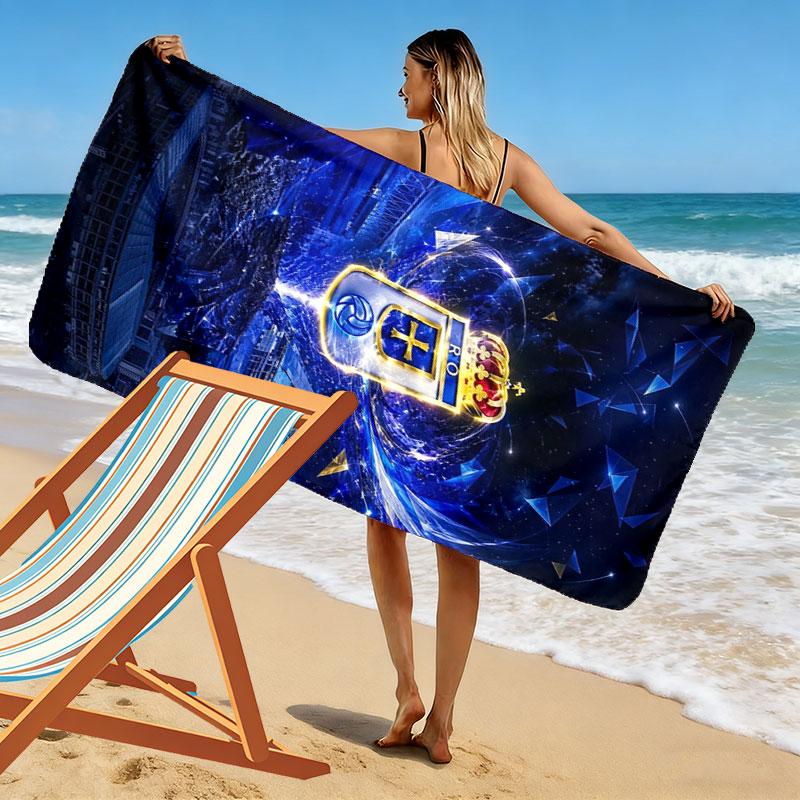 Asciugamano da Spiaggia Stampa Real Oviedo, Asciugamano Grande Morbido Asciugatura Rapida per Spiaggia Campeggio Nuoto