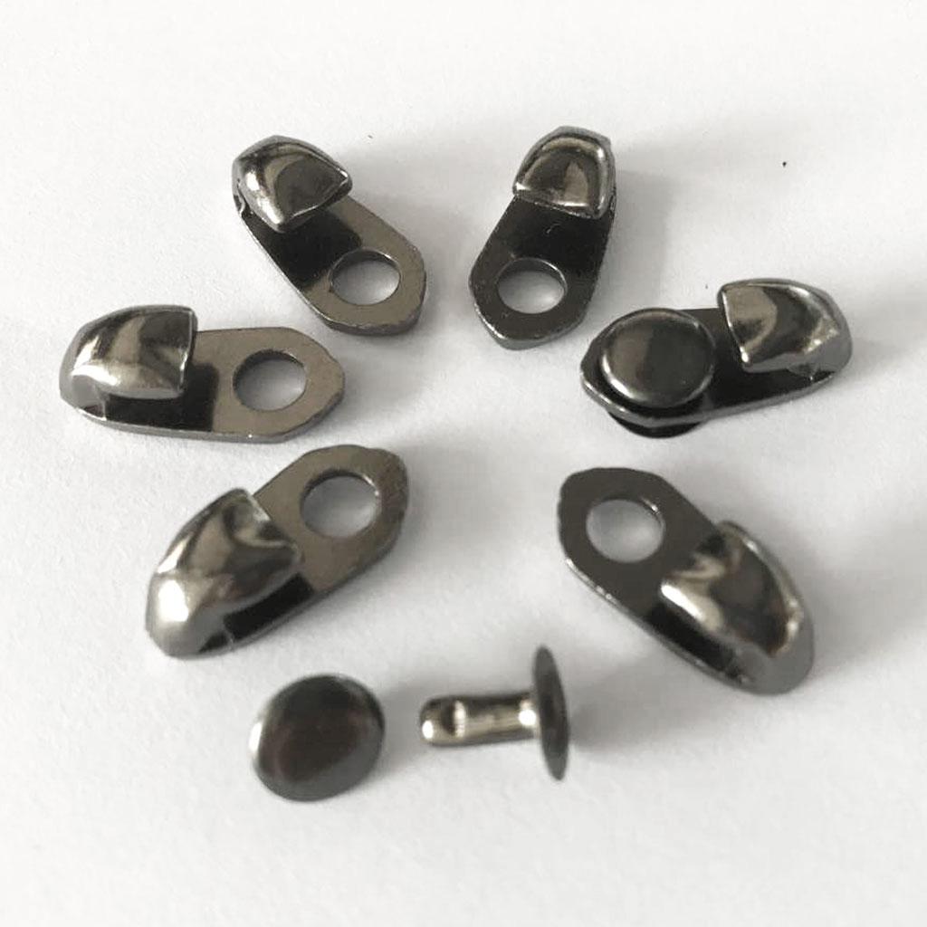 20 Sets Metal Boot Hooks Lace Fittings With Rivets Camp Hike Climbing Repair Carabiner Buckles Non-
