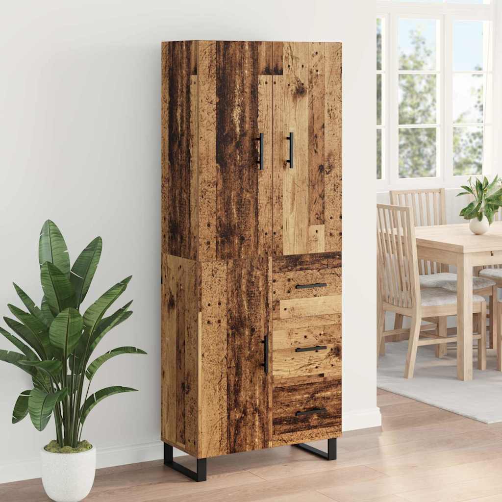 Highboard with Drawers 2 pcs Reclaimed Wood Look 69.5 x 34 x 180 cm