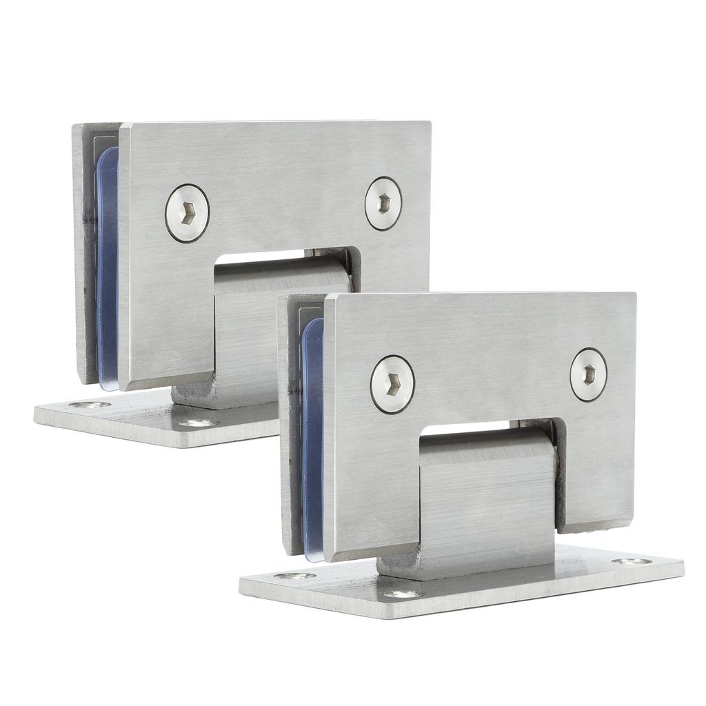 2Pcs Glass Door Hinge Heavy Duty Glass Door 90 Degree Hinges Durable Stainless Steel Bathroom Gate