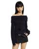 Poeoling Cotton Candy Off-Shoulder Knit (Black)