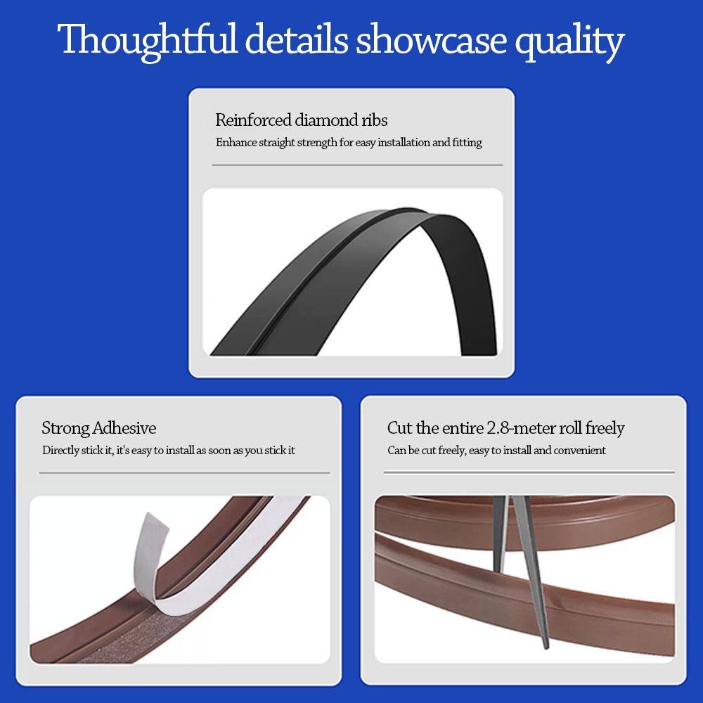 New Self-Adhesive Cabinet Door Dust Strips 2.8M TPE Seal Strip Gap Filling Strip Insect-proof